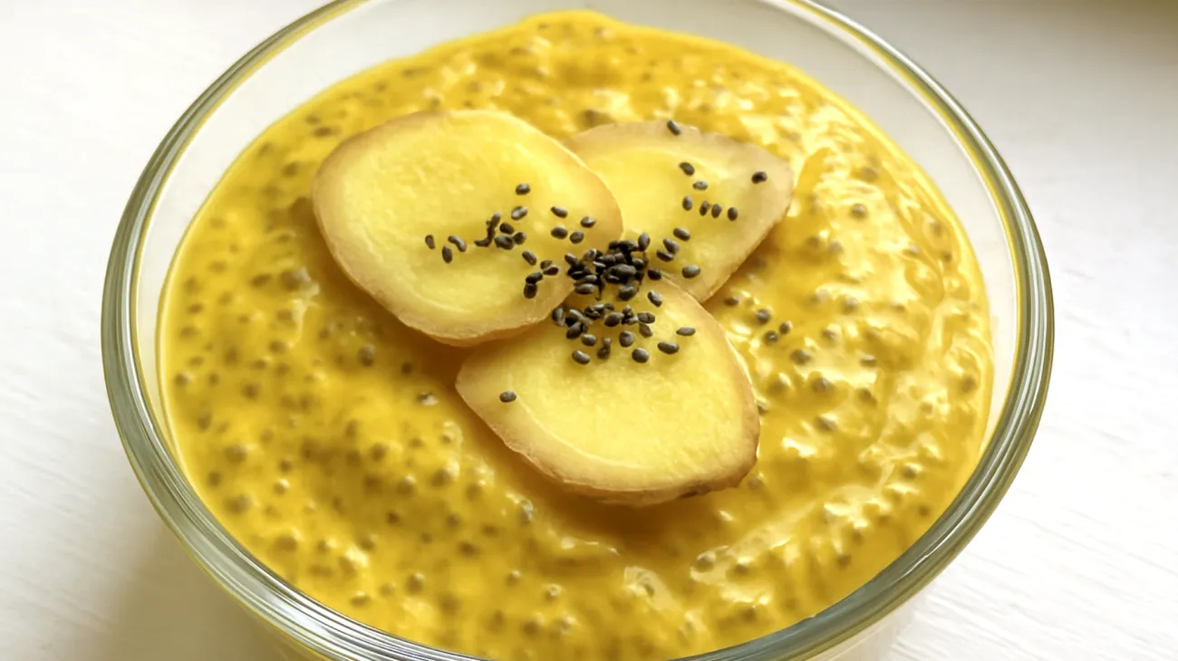 Chia-Pudding mit Kurkuma und Ingwer"