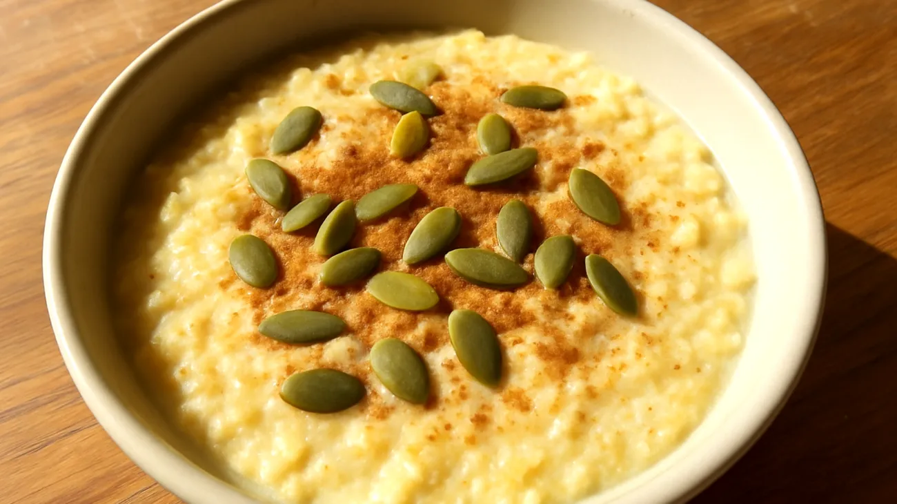 Hirse-Porridge mit Kürbiskernen und Zimt"